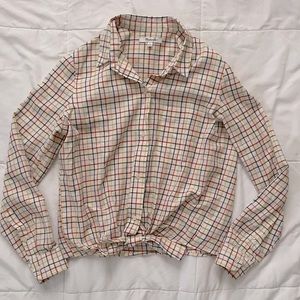 Madewell tie-front buttoned collared shirt S